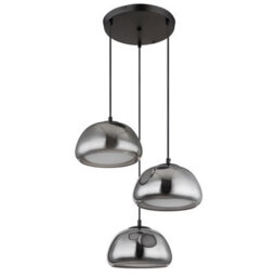 Luminosa Lighting Luminosa Jella Cluster Pendant Ceiling Light Matt Black Smoke Glass Shade 3X E14 - thumbnail 2
