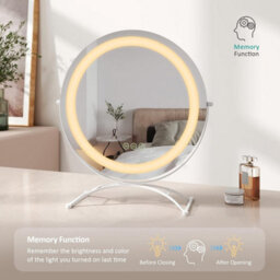 Emke Led Hollywood Makeup Mirror Round 360 Rotation With Touch, Dimmable And Memory Function, 500mm, White - thumbnail 5