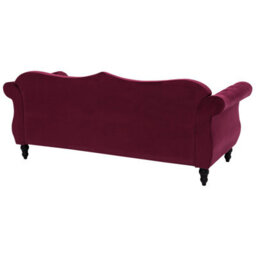 Beliani Living Room Set 5 Seater Skien Velvet Dark Red - thumbnail 6