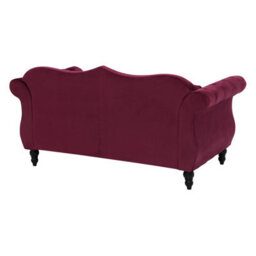 Beliani Living Room Set 5 Seater Skien Velvet Dark Red - thumbnail 9