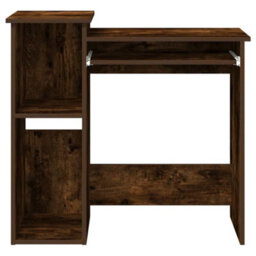 Berkfield Durable Desk With Shelves Smoked Oak 84X40X78 Cm Engineered Wood - thumbnail 5