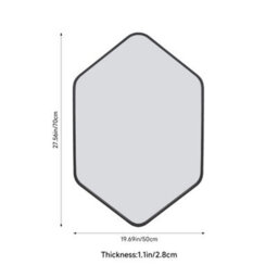 Living And Home Black Hexagon Aluminium Alloy Bathroom Mirror Hd Float Glass Wall Vanity Mirror 50X70Cm - thumbnail 8