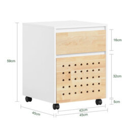 Sobuy Ask06-Nw, Home Office Mobile File Cabinet Printer Stand Storage Cabinet On Wheels ,wood Effect,w45Xd45Xh59 - thumbnail 3