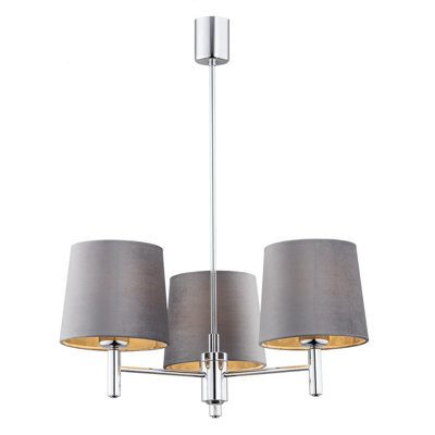 Luminosa Lighting Luminosa Bolzano Plus Multi Arm Pendant Ceiling 3 Light Cream, Chrome - image 1