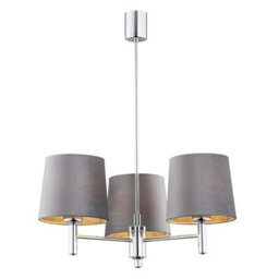 Luminosa Lighting Luminosa Bolzano Plus Multi Arm Pendant Ceiling 3 Light Cream, Chrome - thumbnail 1
