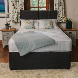 Divan Base Direct Pearl Orthopaedic Comfort Sprung Divan Bed Set 4Ft Small Double 4 Drawers  - Naples Slate - thumbnail 3