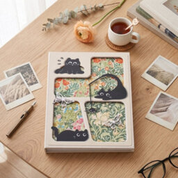 Living And Home 200 Pocket Photo Album Cute Cat Floral Cover Pp Pocket Family Memory Storage Book