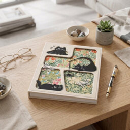 Living And Home 200 Pocket Photo Album Cute Cat Floral Cover Pp Pocket Family Memory Storage Book - thumbnail 3