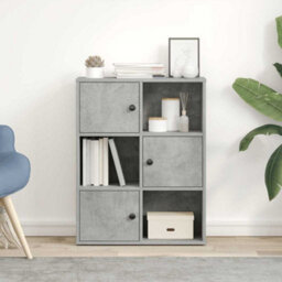Berkfield Bookcase Concrete Grey 60X24X76.5 Cm Engineered Wood - thumbnail 3
