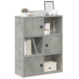 Berkfield Bookcase Concrete Grey 60X24X76.5 Cm Engineered Wood