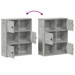 Berkfield Bookcase Concrete Grey 60X24X76.5 Cm Engineered Wood - thumbnail 8