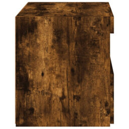 Berkfield Bedside Cabinet With Led Lights Smoked Oak 50X40X45 Cm - thumbnail 9