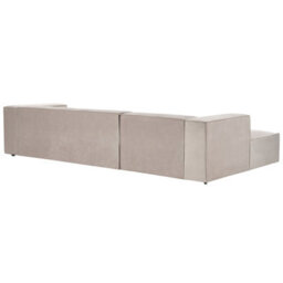 Beliani Corner Sofa 3 Seater Vernon Velvet Taupe Right Hand - thumbnail 6