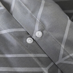 OHS Geo Duvet Cover Bedding Set Pillowcase Reversible Art Deco Quilt, Grey - King - thumbnail 5