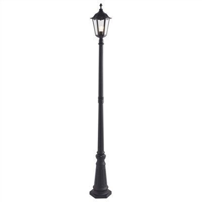 Luminosa Lighting Luminosa Burford 1 Light Outdoor Floor Lamp Matt Black Paint, Glass Ip44, E27