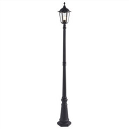 Luminosa Lighting Luminosa Burford 1 Light Outdoor Floor Lamp Matt Black Paint, Glass Ip44, E27