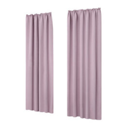 Deconovo Solid Blackout Curtains Pencil Pleat Curtains Thermal Insulated Curtains For Girls Bedroom W55 X L54 Inch Pink 2 Panels - thumbnail 1