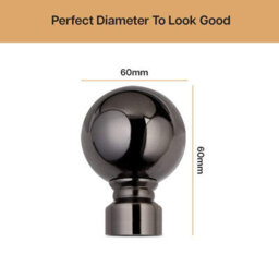 Moonlight Bedding Extendable Metal Curtain Pole With Ball Finials - Adjustable Plain Curtain Rod (Black Nickel, 63 - 118 Inches) - thumbnail 5