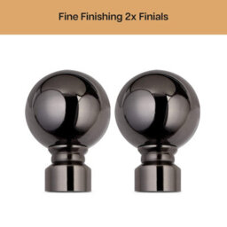 Moonlight Bedding Extendable Metal Curtain Pole With Ball Finials - Adjustable Plain Curtain Rod (Black Nickel, 63 - 118 Inches) - thumbnail 6
