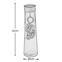 Urbn-Living Urbnliving 32Cm Height Clear Glass Vase With Macrame Tassel Flowers Decor Centrepiece Gift - thumbnail 7