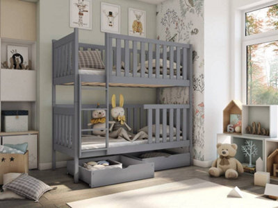 Arte Elegant Grey David Bunk Bed With Storage And Foam Mattresses (H)179Cm (W)198Cm (D)98Cm - Space-Efficient & Chic - image 1