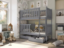 Arte Elegant Grey David Bunk Bed With Storage And Foam Mattresses (H)179Cm (W)198Cm (D)98Cm - Space-Efficient & Chic - thumbnail 2
