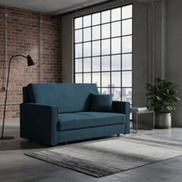 Viva Bis Iii Premium Sofa Bed For Living Room Chipboard Frame Polyurethane Foam Wave Springs 153X85X98Cm Blue
