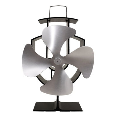Sundaze Silver Mini 4 Blade Heat Powered Stove Fan For Wood Log Burner Fireplace Eco Friendly - image 1