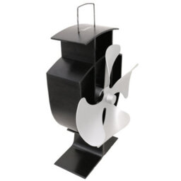 Sundaze Silver Mini 4 Blade Heat Powered Stove Fan For Wood Log Burner Fireplace Eco Friendly - thumbnail 3