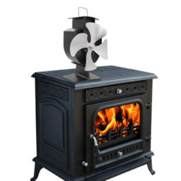 Sundaze Silver Mini 4 Blade Heat Powered Stove Fan For Wood Log Burner Fireplace Eco Friendly - thumbnail 2