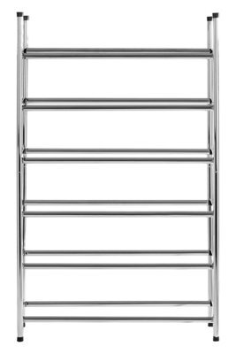 Orsina Sturdy 6-Tier Shoe Organizer Rack, Chrome Finish Adjustable Shoe Stand, Stacking Shoe Storage For 36 Pairs - image 1