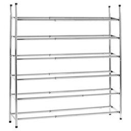 Orsina Sturdy 6-Tier Shoe Organizer Rack, Chrome Finish Adjustable Shoe Stand, Stacking Shoe Storage For 36 Pairs - thumbnail 3