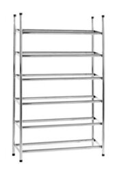Orsina Sturdy 6-Tier Shoe Organizer Rack, Chrome Finish Adjustable Shoe Stand, Stacking Shoe Storage For 36 Pairs - thumbnail 2