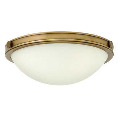 Elegant 3-Bulb Semi Flush Ceiling Light With Heritage Brass Finish And White Shade