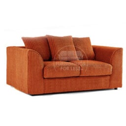 Furnishings For Less UK Luxor Jumbo Cord 2 + 1 + 1 Fabric 3 Piece Sofa Suite - Scatter Back Orange - thumbnail 2