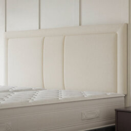 "Urban Textures - Atlas Luxury 20"" High Velvet Fabric Upholstered Headboard - Cream"