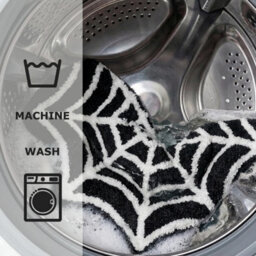Spider Web Bath Mat, 31.5X19.6Inch Halloween Bath Mat Non Slip Rugs Spiderweb Rug Machine Washable Goth Area Rugs Gothic Rug - thumbnail 7