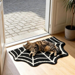 Spider Web Bath Mat, 31.5X19.6Inch Halloween Bath Mat Non Slip Rugs Spiderweb Rug Machine Washable Goth Area Rugs Gothic Rug - thumbnail 6