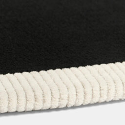 Ohs Contrast Border Non Slip Tufted Hallway Runner Rug Floor Carpet, Black - 66 X 200 Cm - thumbnail 4