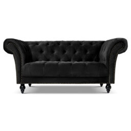 Bravich Cambridge Chesterfield 2 Seater Sofa - Velvet Black - thumbnail 6