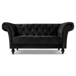 Bravich Cambridge Chesterfield 2 Seater Sofa - Velvet Black