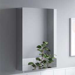 Affine Bathroom Single Door Mirror Stainless Steel Sleek Modern Cabinet 500 X 700mm - thumbnail 1