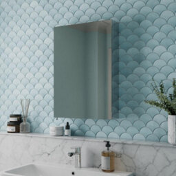 Affine Bathroom Single Door Mirror Stainless Steel Sleek Modern Cabinet 500 X 700mm - thumbnail 2