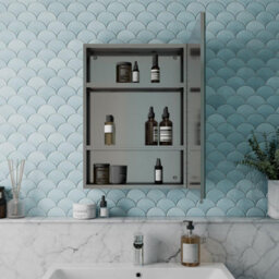 Affine Bathroom Single Door Mirror Stainless Steel Sleek Modern Cabinet 500 X 700mm - thumbnail 3