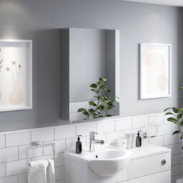 Affine Bathroom Single Door Mirror Stainless Steel Sleek Modern Cabinet 500 X 700mm - thumbnail 4