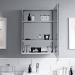 Affine Bathroom Single Door Mirror Stainless Steel Sleek Modern Cabinet 500 X 700mm - thumbnail 5