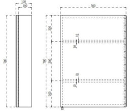 Affine Bathroom Single Door Mirror Stainless Steel Sleek Modern Cabinet 500 X 700mm - thumbnail 7