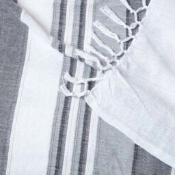 Homescapes Cotton Morocco Striped Monochrome Throw, 255 X 360 Cm - thumbnail 5