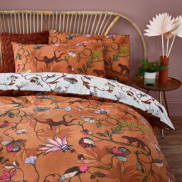 Furn. Wildlings Exotic Animal Reversible Duvet Cover Set, Double, Orange - thumbnail 2