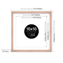 "16X16"" Bronze Picture Frame - 16X16"" Square Frame With 15X15"" Mount For 16X16""/15X15"" Pictures Art Deco Style Room Decor, 1 Pack" - thumbnail 2